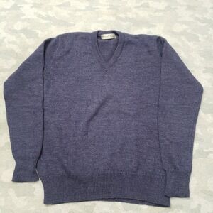 Michael Jordan Sweater Mens Medium Blue V-Neck Long Sleeve